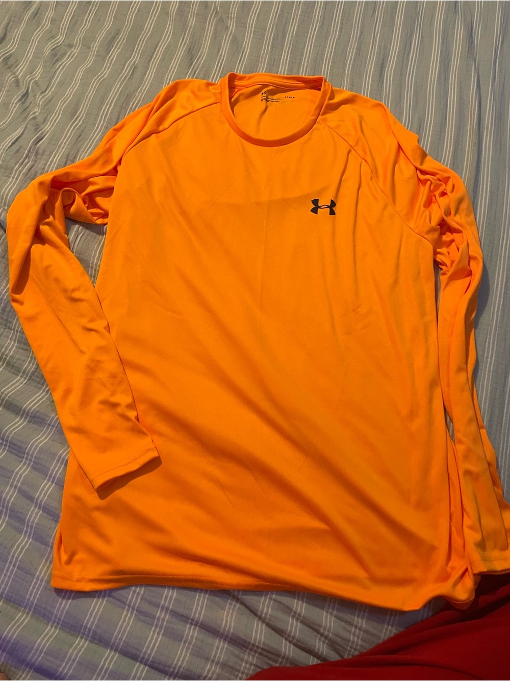 Under Armour Men’s Long Sleeve Performance Tee - Bright Orange with Black Logo